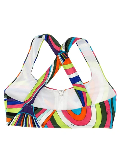 Shop Emilio Pucci Patterned Print Bikini Top In Multicolor