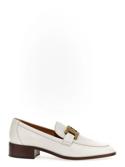 Shop Tod's Chain Loafers In White