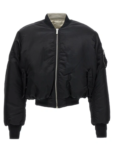 Shop Vtmnts Reversible Bomber Jacket In Black
