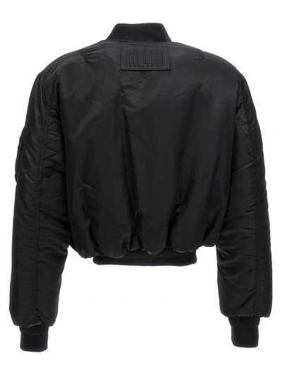 Shop Vtmnts Reversible Bomber Jacket In Black