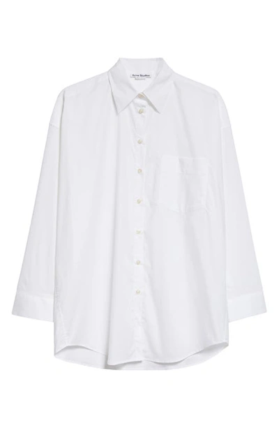 Shop Acne Studios Sueli Oversize Organic Cotton Stretch Poplin Shirt In White