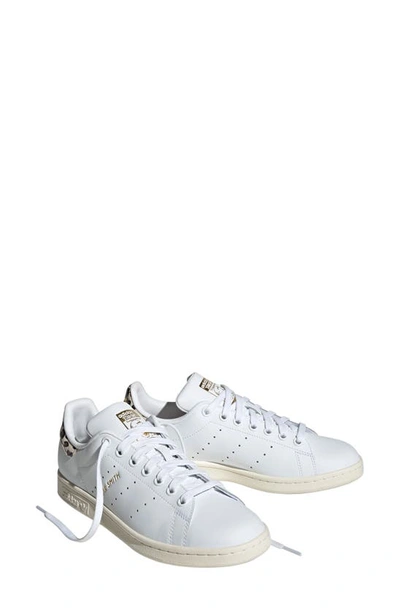 Shop Adidas Originals Primegreen Stan Smith Sneaker In White/ Gold Metallic
