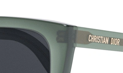 Shop Dior 'midnight S1i 53mm Square Sunglasses In Dark Green/ Other / Smoke
