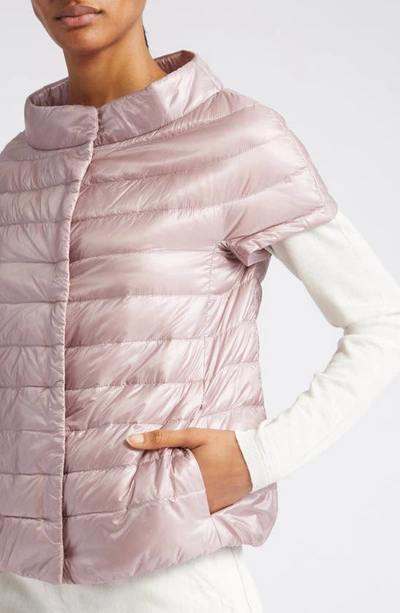 Shop Herno Emilia Cap Sleeve Water Resistant Quilted Down Jacket In 4025 Lilac