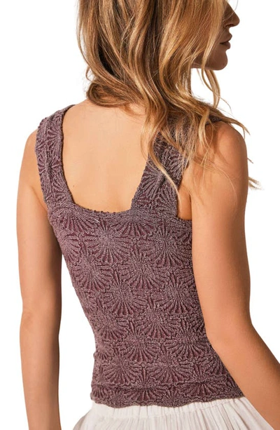 Shop Free People Love Letter Floral Knit Camisole In Precious Wine