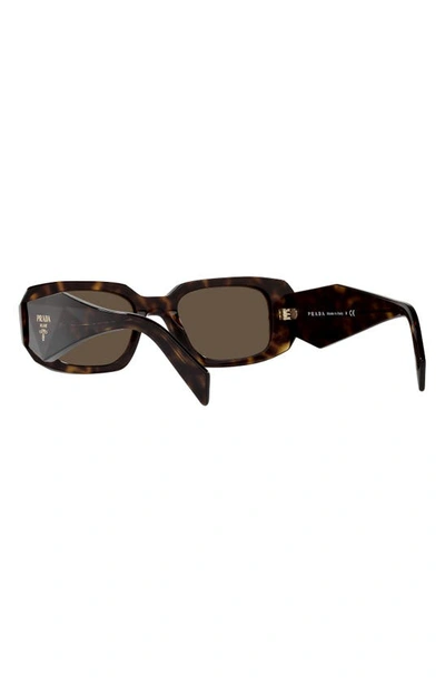 Shop Prada Runway 49mm Rectangular Sunglasses In Tortoise/ Brown