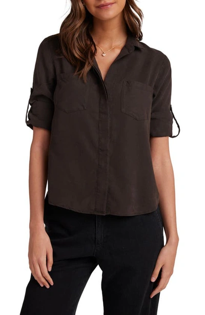 Shop Bella Dahl Split Back Button-up Shirt In Quartz Brown