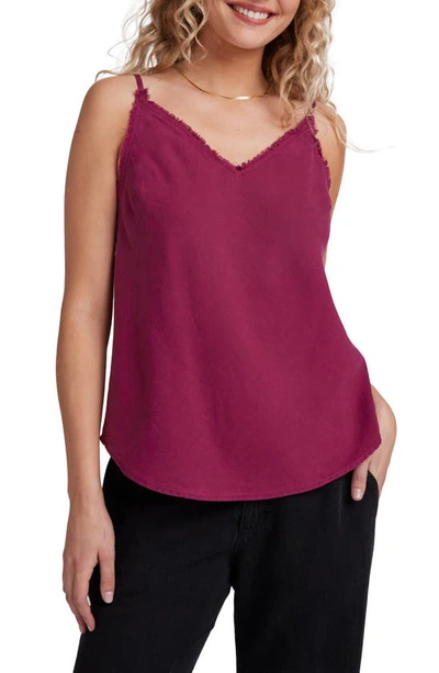 Shop Bella Dahl Frayed Edge Camisole In Dark Magenta