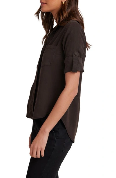 Shop Bella Dahl Split Back Button-up Shirt In Quartz Brown