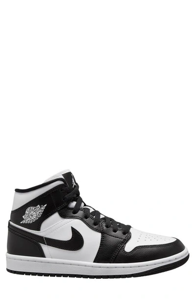 Shop Jordan Air  1 Mid Basketball Sneaker In White/ Black/ White