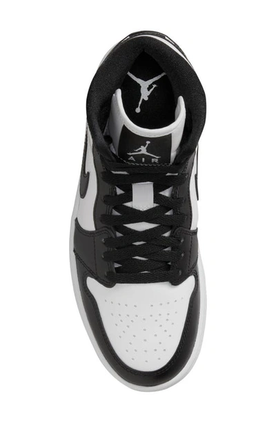 Jordan Air  1 Mid Basketball Sneaker In White/ Black/ White