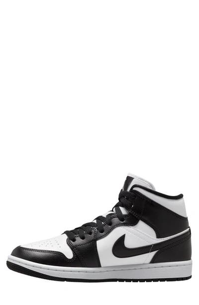Jordan Air  1 Mid Basketball Sneaker In White/ Black/ White