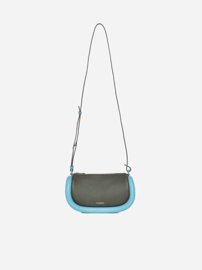 Shop Jw Anderson The Bumper-12 Leather Bag In Dark Olive,turquoise
