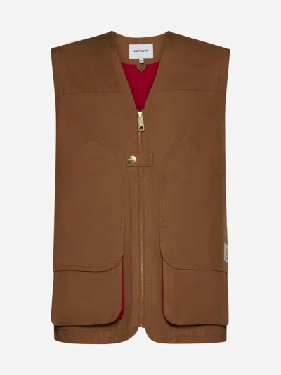 Shop Carhartt Heston Cotton Vest In Brown,red