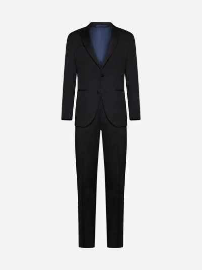 Shop D4.0 Virgin Wool Suit In Black