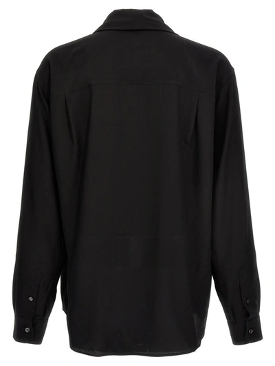 Shop Dolce & Gabbana Wide Neckline Silk Shirt In Black