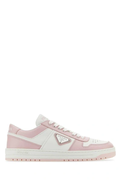 Prada Downtown Leather Sneakers In ModeSens