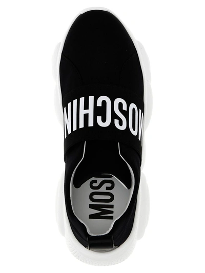 Shop Moschino 'teddy' Sneakers In White/black