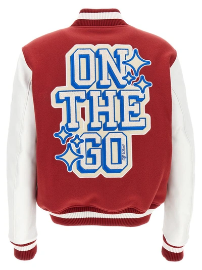 Shop Off-white Bomber 'on The Go' In Red