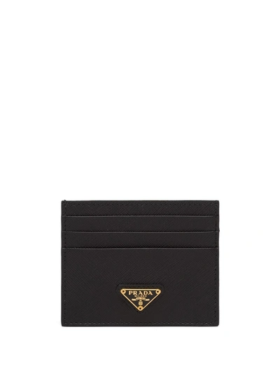 Prada Logo-plaque Card Holder In Black