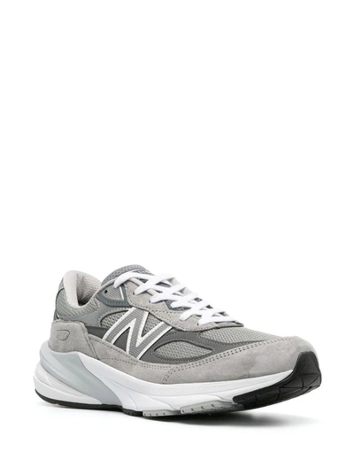 Shop New Balance '990 V6' Grey Low Top Sneakers With Logo Details In Tech Materials Woman