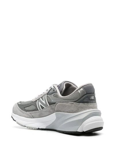 Shop New Balance '990 V6' Grey Low Top Sneakers With Logo Details In Tech Materials Woman