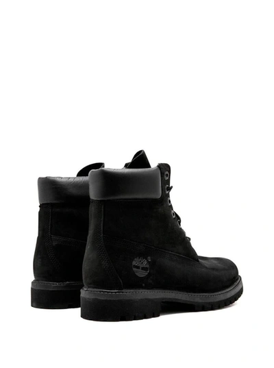 Shop Timberland Premium  Black Leather Ankle Boots With Logo  Man
