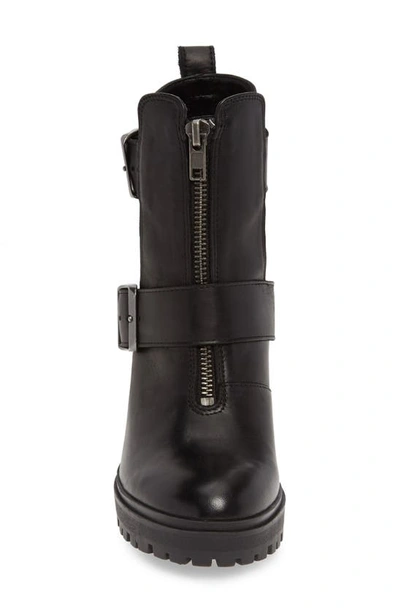 Shop Steve Madden Lavish Buckle Bootie In Black Leather