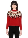 SAINT LAURENT SEQUINED NORWEGIAN WOOL jumper, RED/BEIGE/BLACK