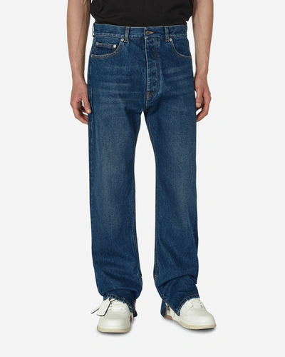 Shop Off-white Arrow Tab Zip Skate Jeans Medium In Blue