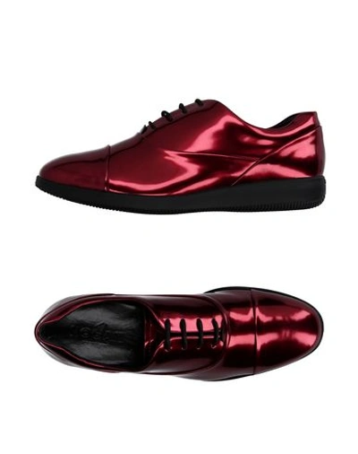 Hogan Lace-up Shoes In Red