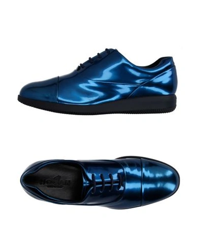 Hogan Lace-up Shoes In Blue