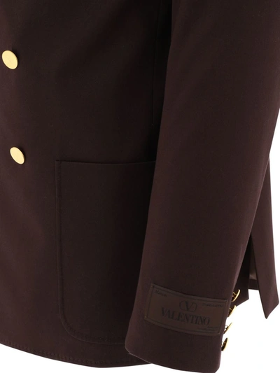 Shop Valentino "" Double-breasted Blazer In Black