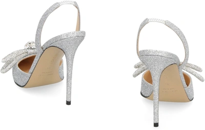 Shop Mach & Mach Pumps Embellished Pointy-toe Slingback Pumps In Silver