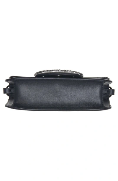 Shop Valentino Small Locò Leather Shoulder Bag In Nero/black Diamond