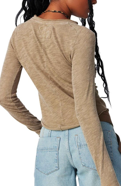 Shop Free People Be My Baby Long Sleeve Knit Top In Tropical Nut