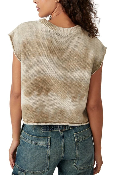 Shop Free People Stolen Hearts Sweater Vest In Taupe Grey Combo