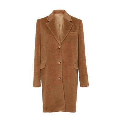 Shop Totême Tailored Coat In Wool In Chestnut