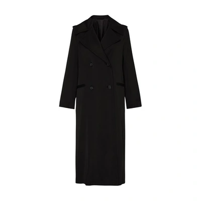 Shop Totême Long Fluid Coat In Viscose In Black