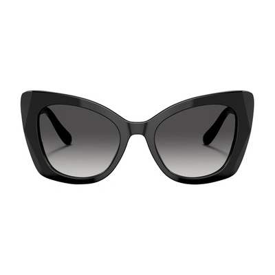 Shop Dolce & Gabbana Butterfly Sunglasses In Black_grey_gradient