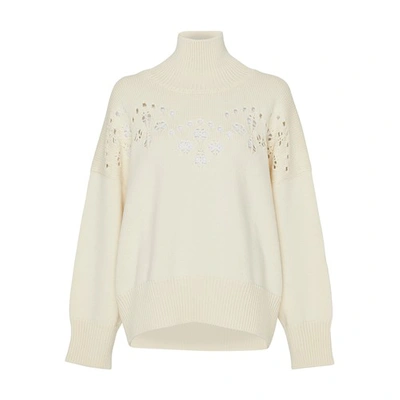 Shop Chloé Turtle Neck Sweater In Iconic_milk