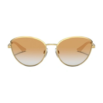 Shop Dolce & Gabbana Butterfly Sunglasses In Gold_clear_gradient_ochre