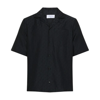 Shop Off-white Holiday Off Ao Silk Shirt In Black