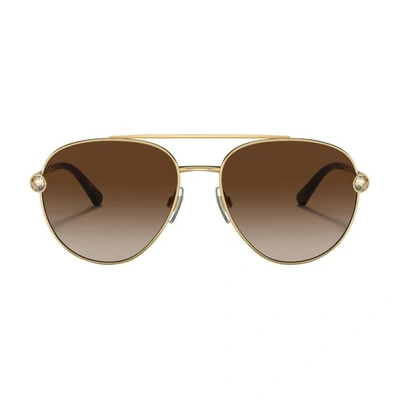 Shop Dolce & Gabbana Pilot Sunglasses In Gold_gradient_brown