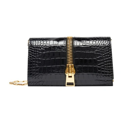 Shop Tom Ford Shiny Stamped Crocodile Leather Tf Mini Bag In Black