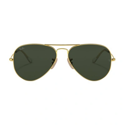 Shop Ray Ban Aviator Aviation Collection Pilot Sunglasses In Gold_green_classic_g_15
