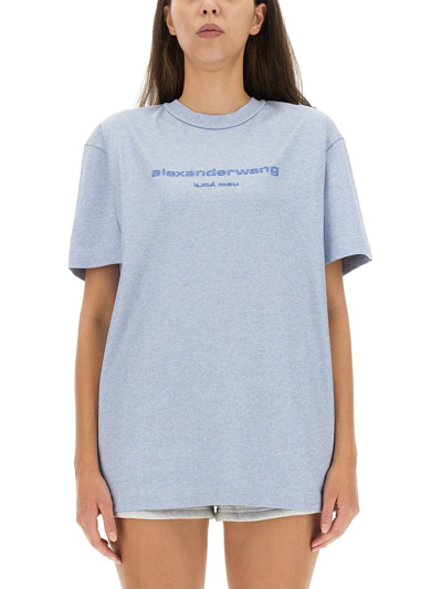Shop Alexander Wang T-shirt With Logo In Blue