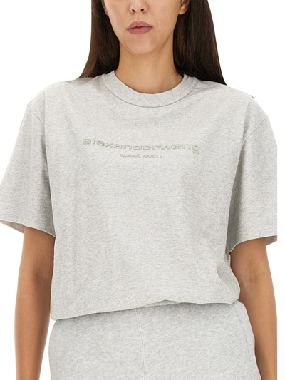 Shop Alexander Wang T-shirt With Logo In Grey
