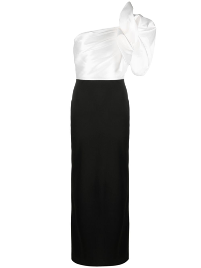 Shop Solace London Black Lyana One-shoulder Maxi Dress - Women's - Polyester In White