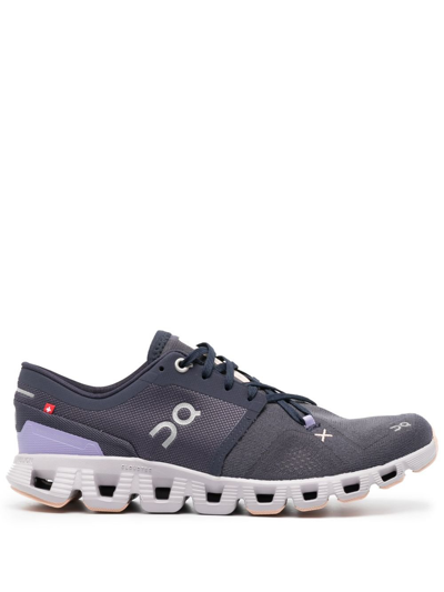 Shop On Running Grey On Cloud X 3 Sneakers In Purple